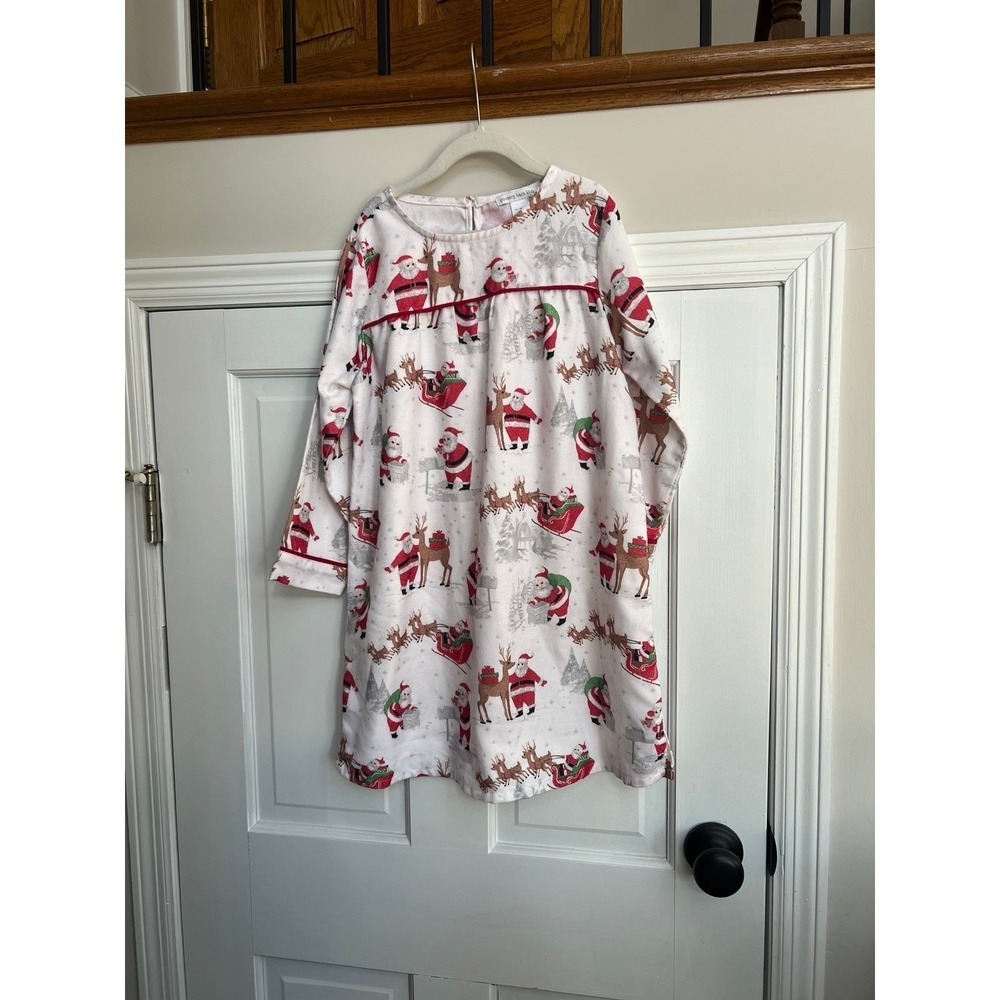 Pottery Barn Kids Heritage‎ Santa Flannel Nightgown size 6